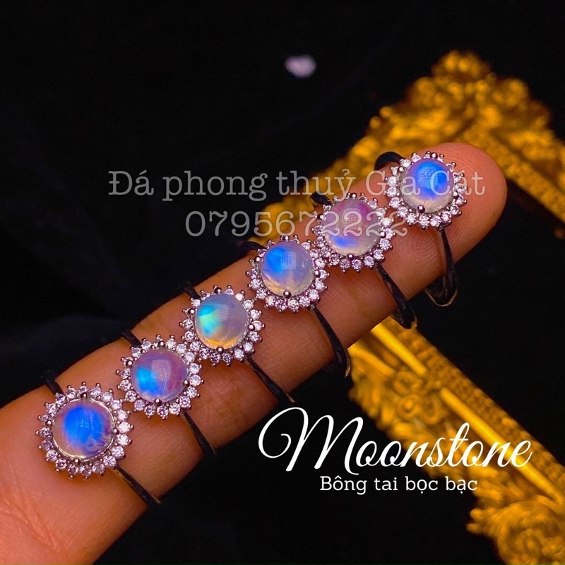 Nhẫn đá mặt trăng moonstone kiểm định vip