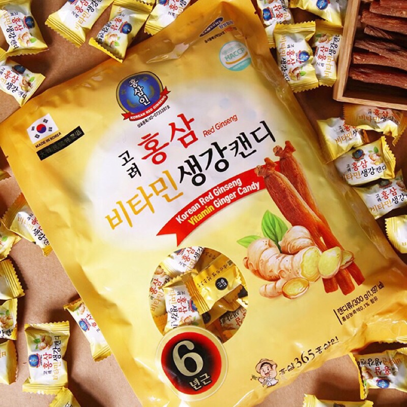Kẹo sâm gừng vitamin 365 Hàn Quốc 300g