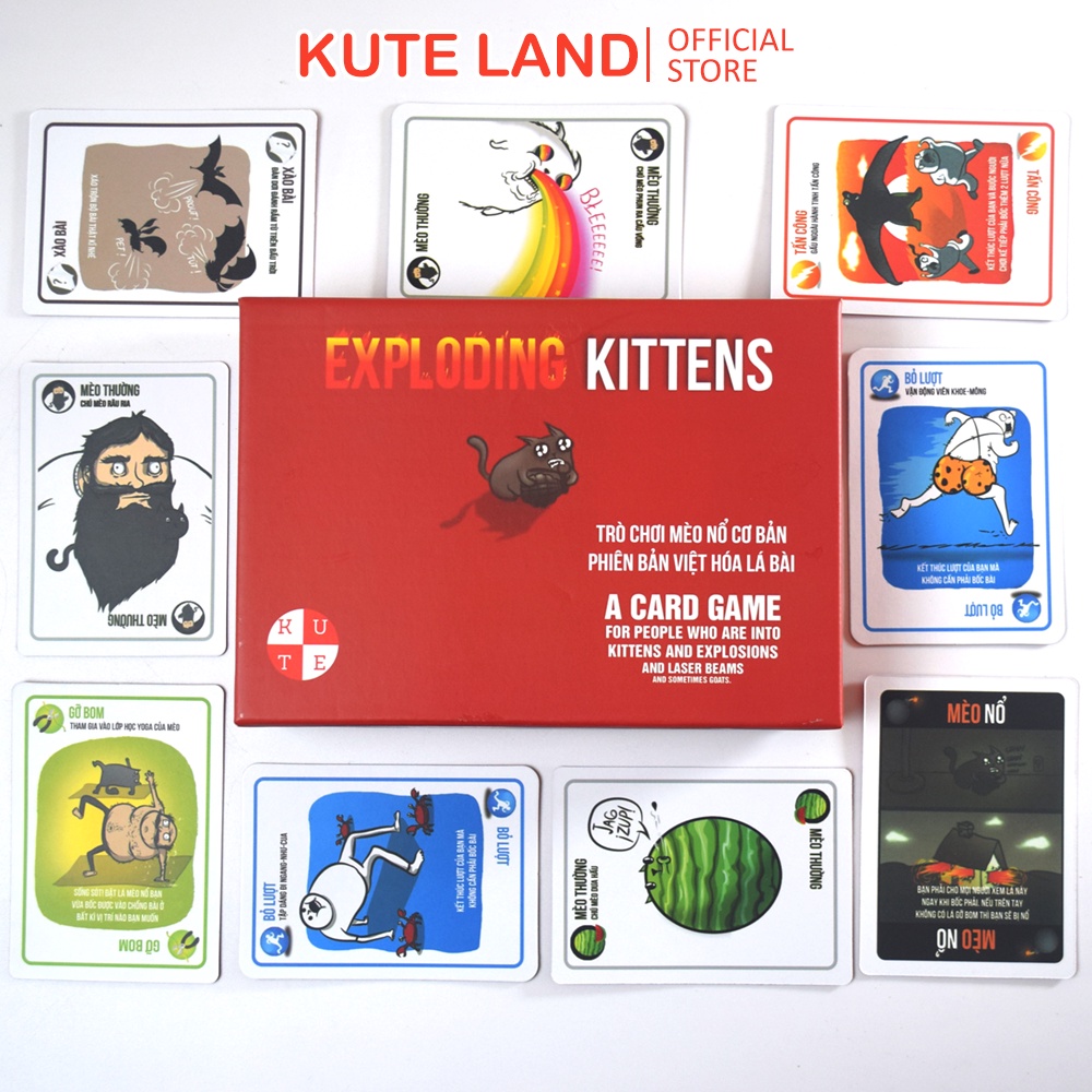Mèo Nổ Việt Hóa Tiếng Việt Exploding Kittens Việt Hóa Lá Bài Hộp Chuẩn Đẹp MEORE