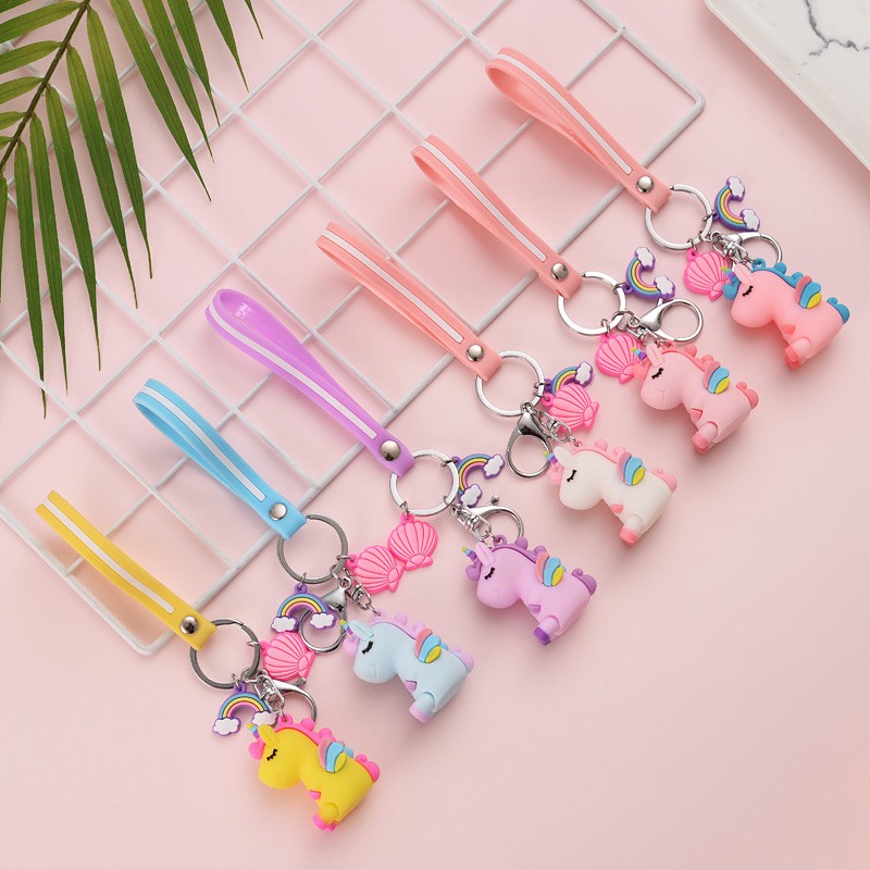 Móc khóa ngựa unicorn pony silicon cute đủ màu sắc