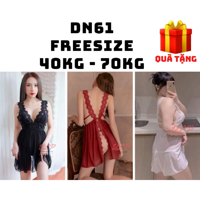 [BIGSIZE_90KG]_DN61_Váy ngủ sexy xuyên thấu hở mông