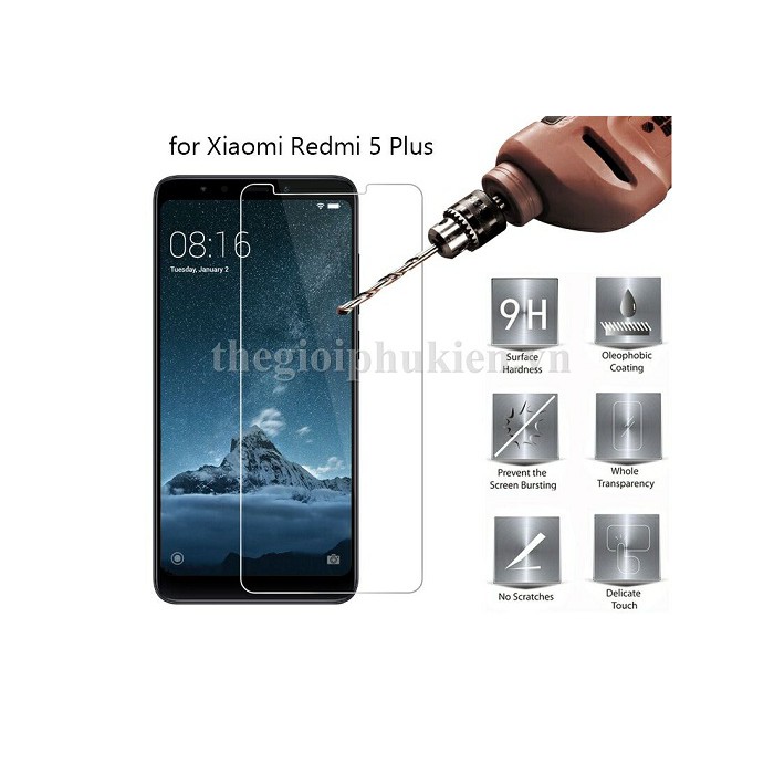 Tấm dán kính cường lực Xiaomi Redmi 5 Plus chống vỡ, chống xước màn hình