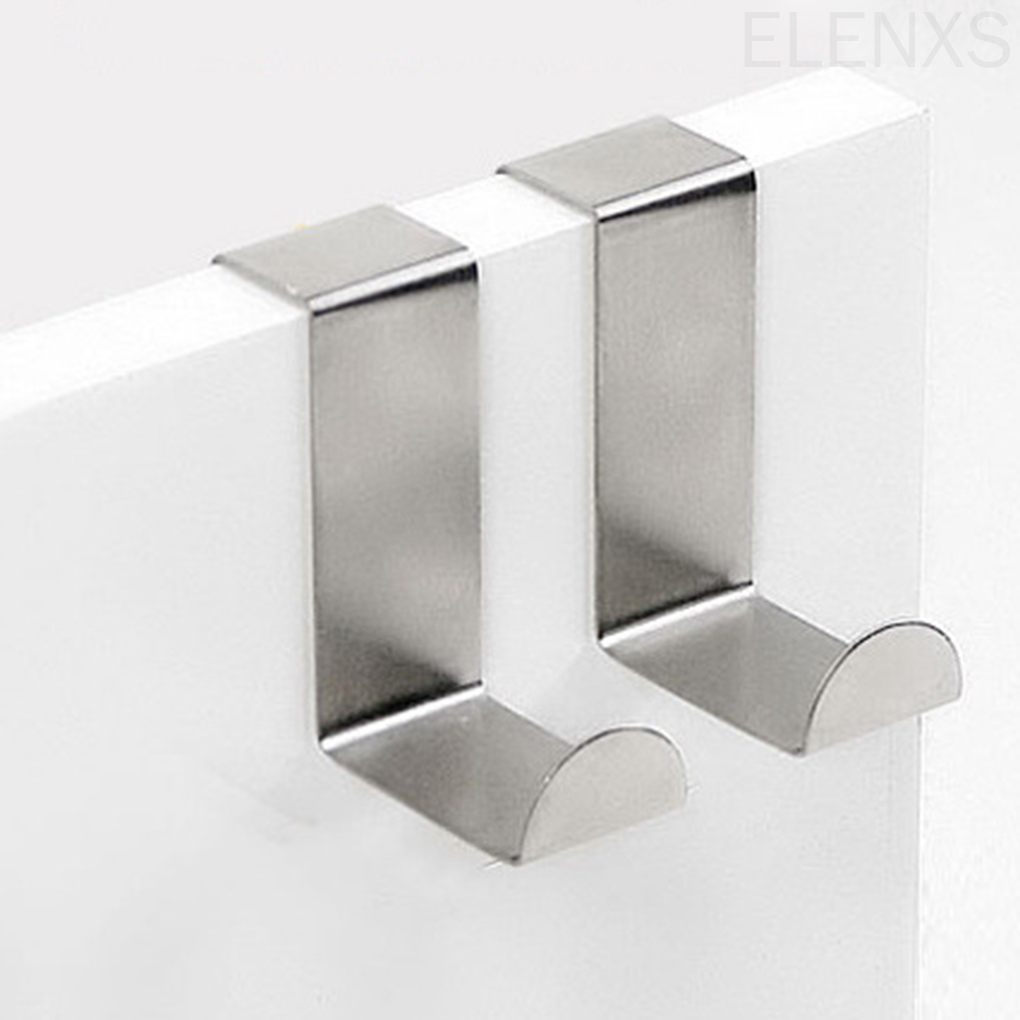 Set 2 Móc Treo Đồ Gắn Cửa Tủ Bằng Thép Không Gỉ