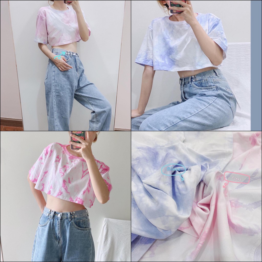 Áo Croptop Loang YAYSHOP chất thun cotton thoáng mát (3 màu) hình thật