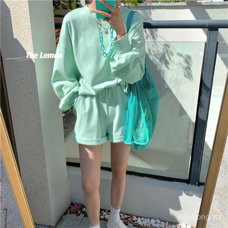 Bộ Đồ Thể Thao Tay Dài Dáng Rộng Phong Cách Hàn Quốc Thời Trang Mùa Xuân Cho Nữ 2021 | BigBuy360 - bigbuy360.vn