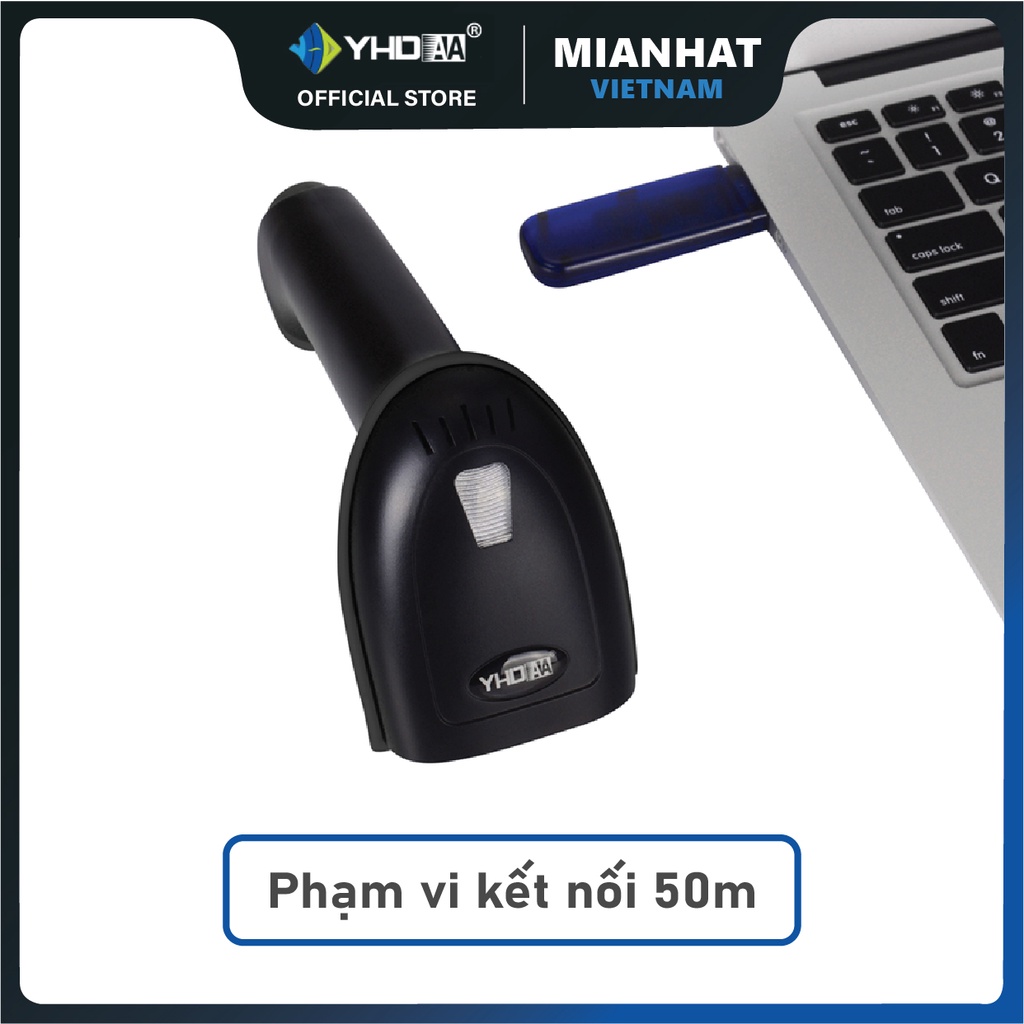 Máy quét mã vạch YHD 3100 2D kết nối Bluetooth đọc mã Barcode, Qrcode2D trên điện thoại, máy tính...không đế