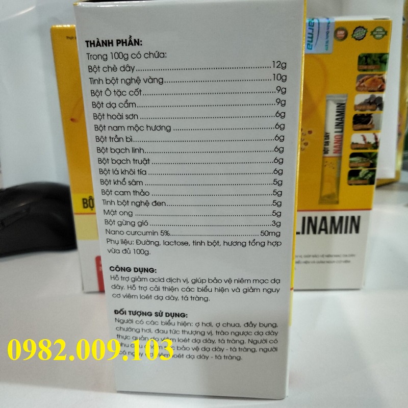 BỘT DẠ DÀY NANO LINAMIN - HỖ TRỢ GIẢM ACID DỊCH VỊ