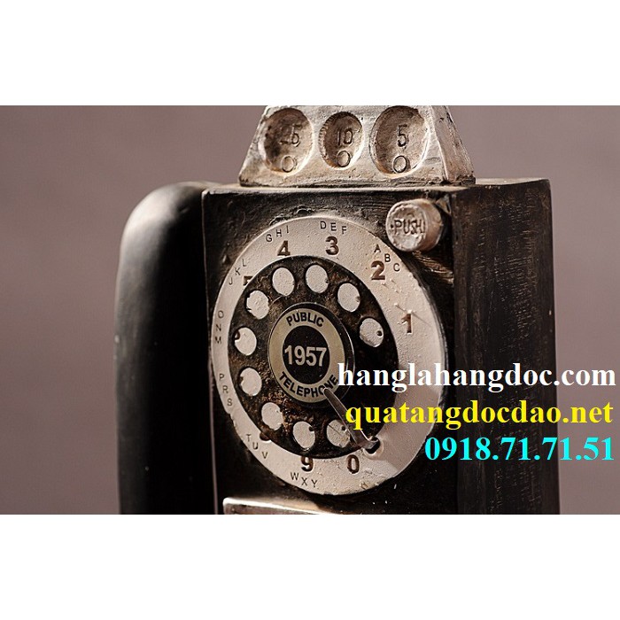 Trụ điện thoại Local quay số cổ điển trang trí vintage retro độc đáo