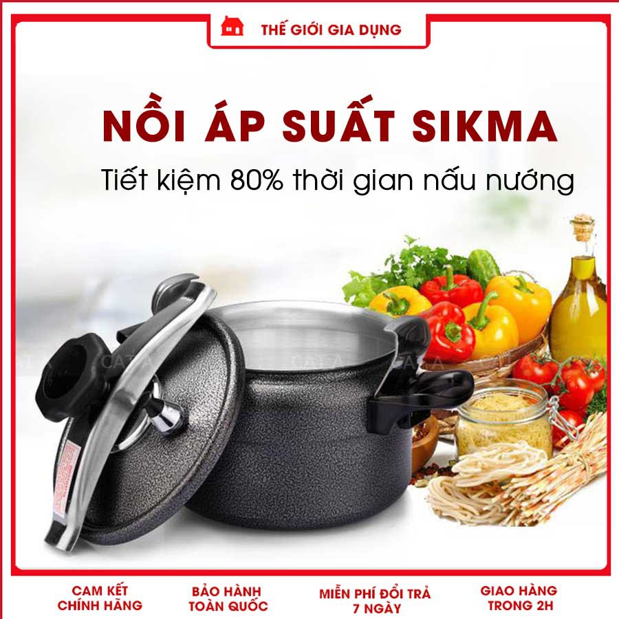 Nồi áp suất đa năng Sikma 4l - 5l - 7 lít - an toàn, bền, dùng cho bếp gas, bếp hồng ngoại！