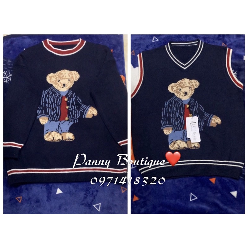 Áo len gấu nữ sinh, style ulzzang Hàn Quốc 🌻 Panny Boutique🌻