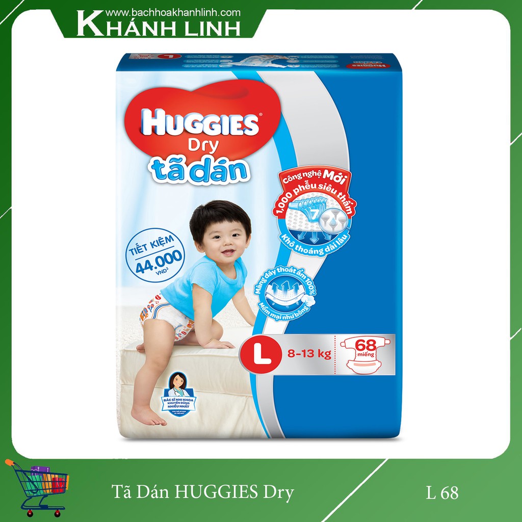 TÃ DÁN HUGGIES CỰC ĐẠI L68