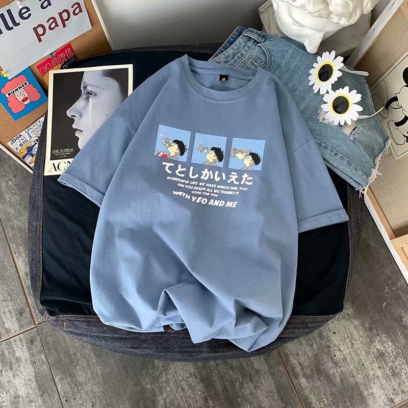 Áo Thun Tay Ngắn In Hình Cá Tính Trẻ Trung Hợp Thời Trang Hè Size S-5Xl | BigBuy360 - bigbuy360.vn