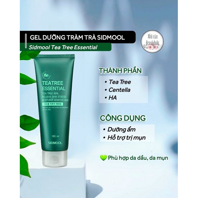 Gel dưỡng da dầu mụn #SIDMOOL TEA TREE ESSENTIAL