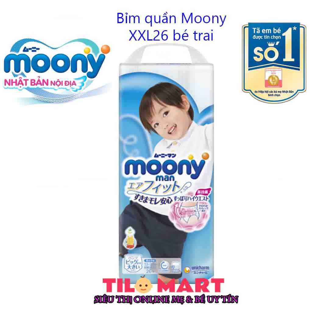 [MẪU MỚI] Bỉm quần/ Tã quần Moony XXL26 bé trai (XXL26 boy Moony)