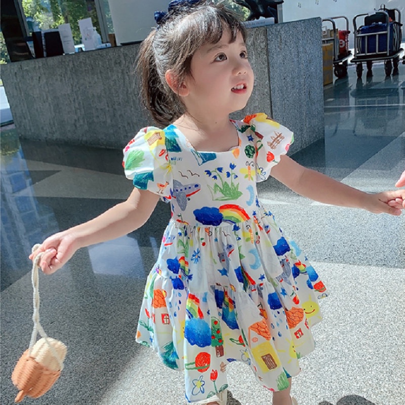 Váy công chúa thêu cực đẹp Váy bé gái loại đẹp kunkid
