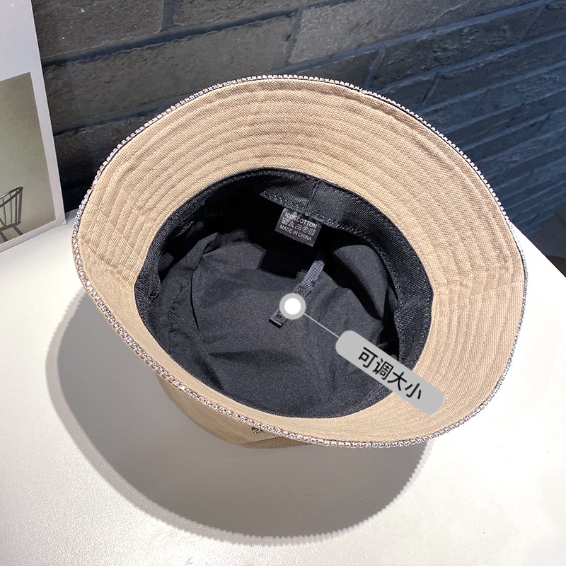 Nón Tai Bèo Chống Nắng Xuân Thu Đính Đá Rhinestone Phong Cách Hàn Quốc Dễ Phối Đồ Cho Nữ