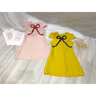 Đầm form A nơ đen có tay, Céci Store