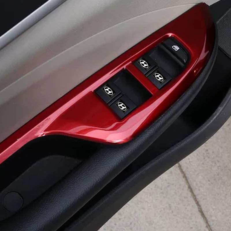 Set 10 Miếng Dán Trang Trí Vô Lăng Xe Ô Tô Hyundai Accent Sonata Kicks Reina Tucson Elantra Santafe