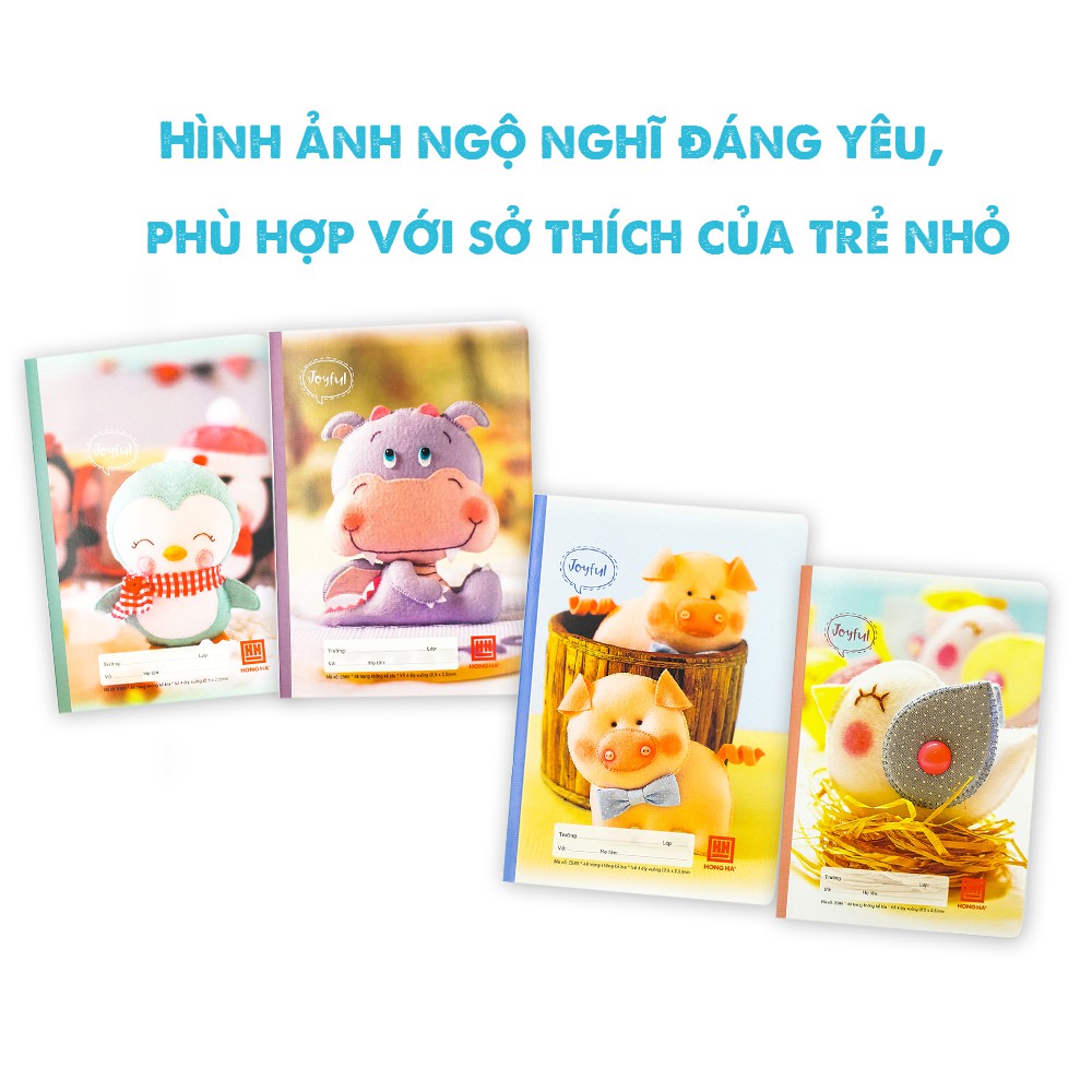 [Mã LIFEMALL995 giảm 10% đơn 99K] Lốc 10 quyển vở 4 ô ly Hồng Hà 48 trang Joyful Hồng Hà (0586)