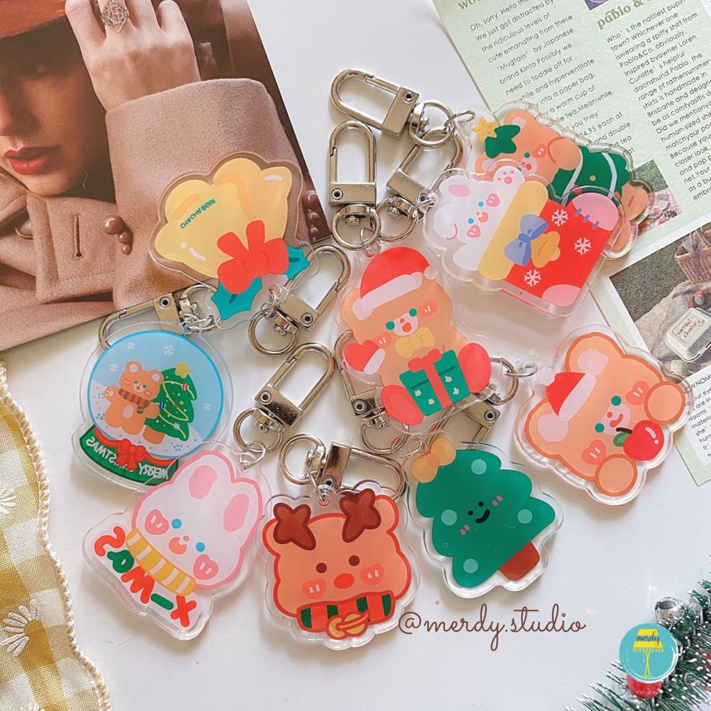 Keychain móc khoá cute chủ đề Noel, quà tặng Giáng Sinh