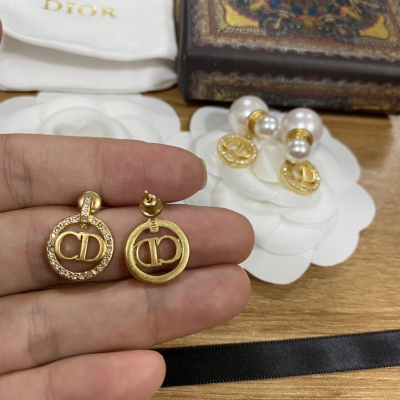 Ảnh thật bông tai cao cấp dior full box