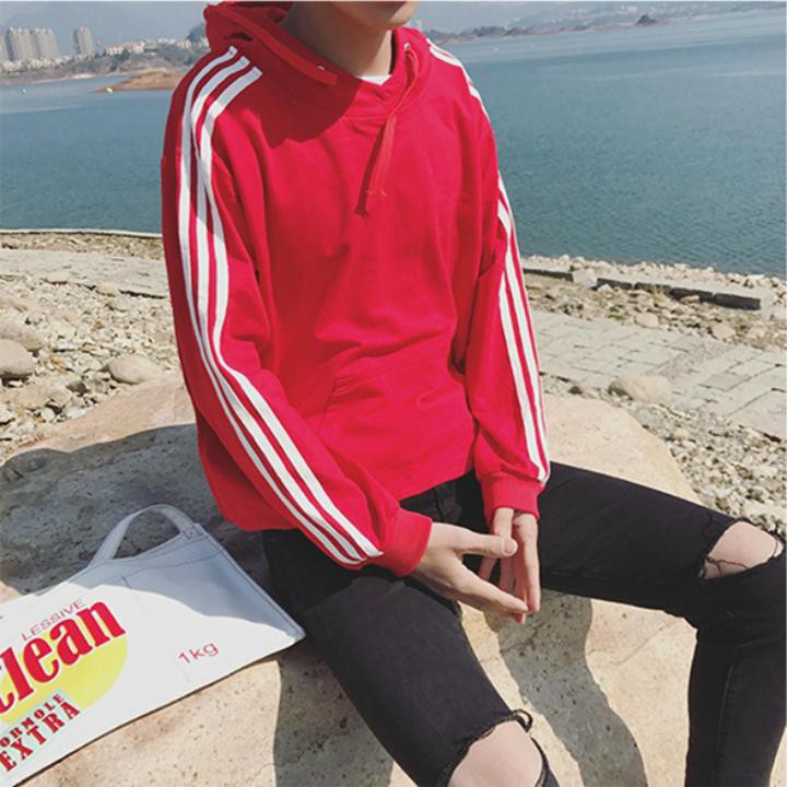 Áo Hoodie Nam Nữ Phối Xọc Cánh Tay Chất Nỉ Bông Dày
