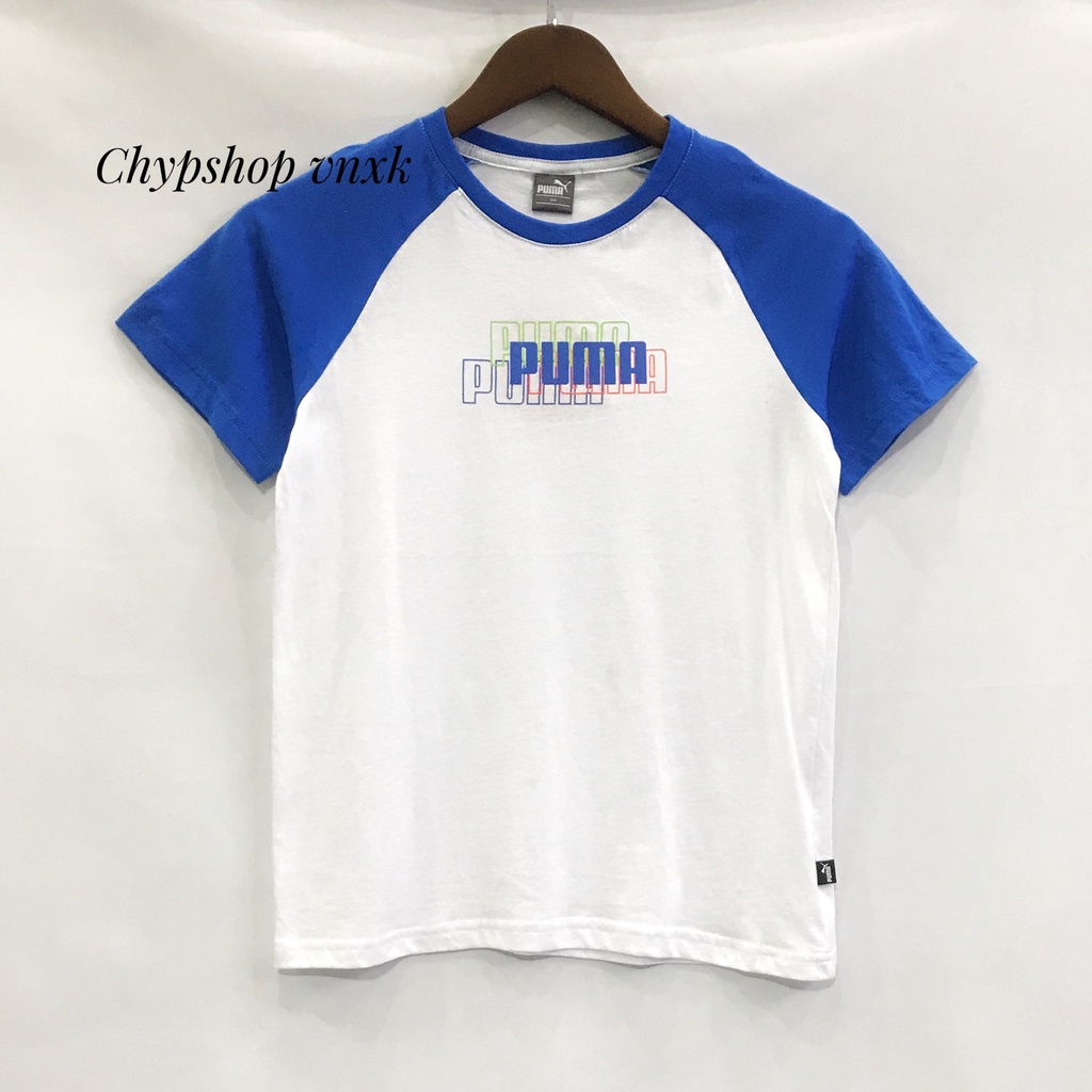 Áo thun bé trai tay ngắn phom cơ bản in logo thương hiệu xuất dư xịn