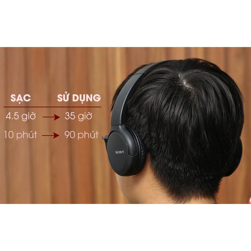 Tai Nghe Choàng Đầu BLUETOOTH Sony WH-CH510 | Pin: 35h ,Sạc nhanh - Cổng USB Type-C - Bluetooth 5.0 - Microphone