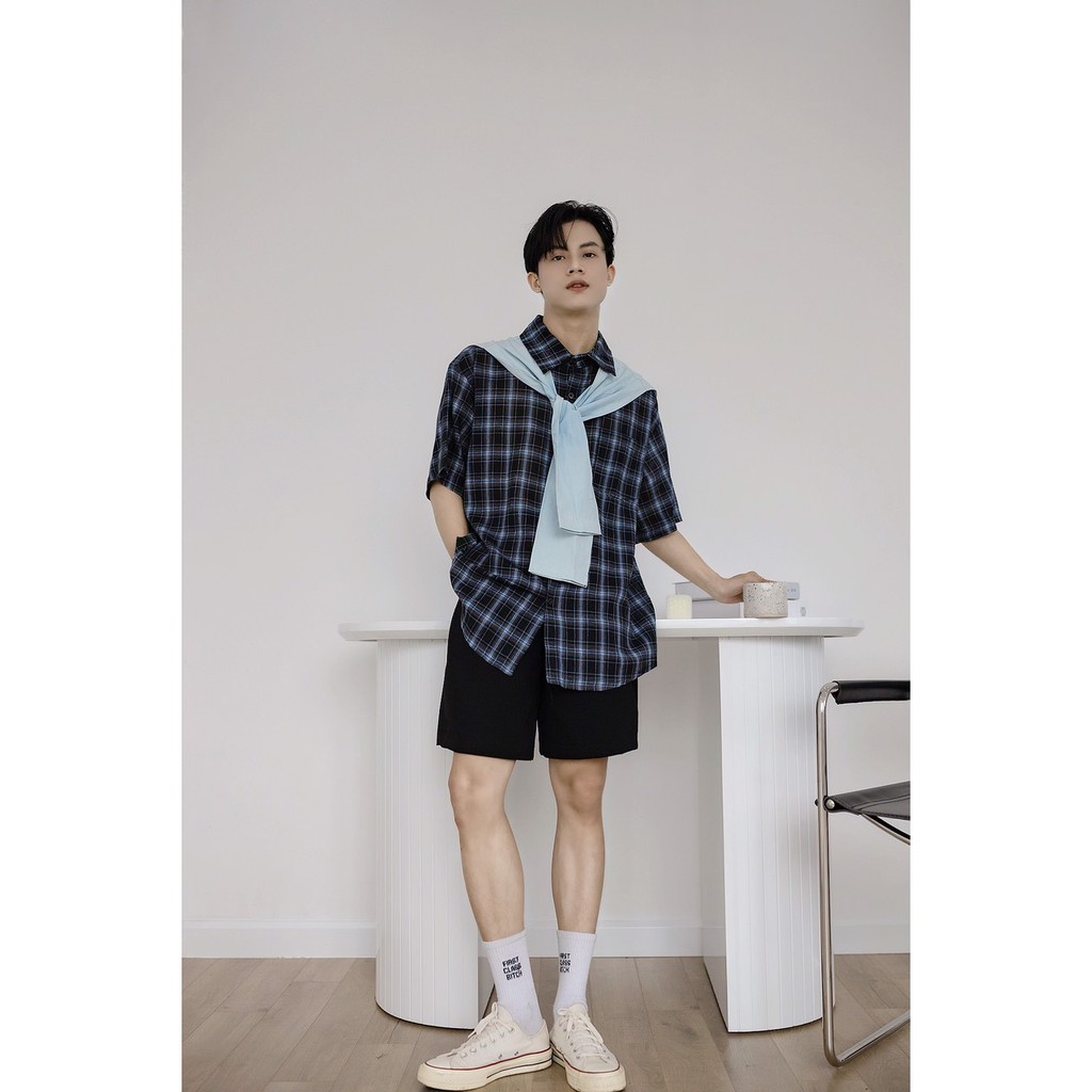 UNISEX Áo sơ mi nam nữ kẻ caro hàn quốc cao cấp, by ONDE