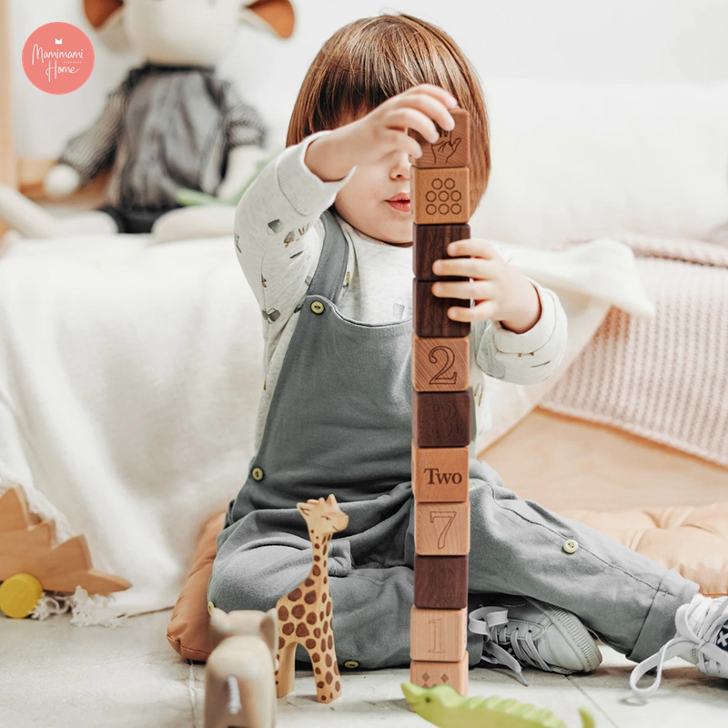 Bộ đồ chơi xếp hình Mamimamihome 10 khối nhiều màu 4cm rèn luyện trí tuệ cho trẻ em 0-12 tuổi