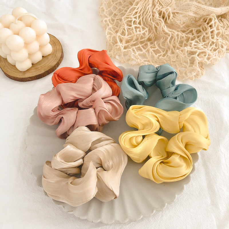 Dây Buộc Tóc Màu Trơn Phong Cách Hàn Quốc Xinh Xắn Cho Nữ