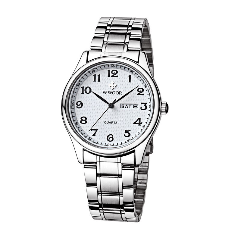 ĐỒNG HỒ ĐÔI NAM-NỮ WWOOR 8805 MẶT TRÒN,DÂY THÉP CAO CẤP Bán lẻ giá sỉ