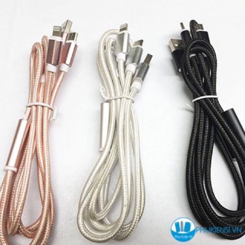 Dây sạc dài 3m có đủ các chuẩn sạc Iphone Samsung