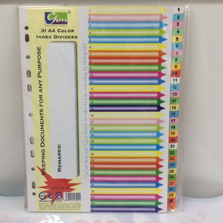 Chia File Giấy 31 Màu Hoàng Mai Có Số
