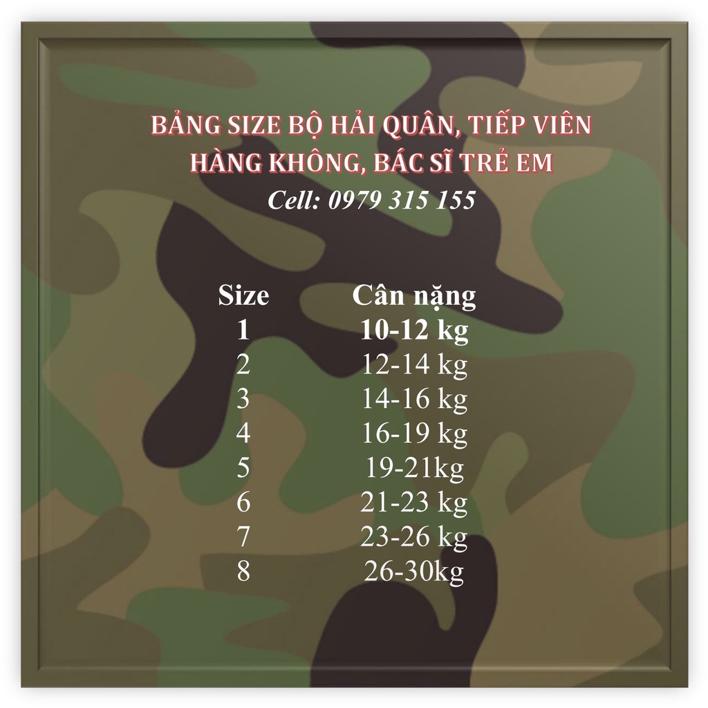 Bộ quần áo hải quân trẻ em kèm nón