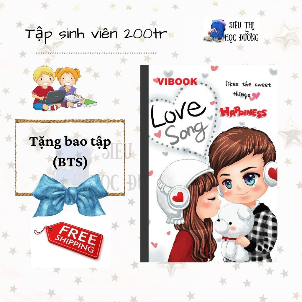Set 10 Q tập Sinh Viên 200 Trang. Tập,vở Vibook Vĩnh Tiến. Nhận Quà khi mua set 5-10 Q tập-Vở Vinh Tiến