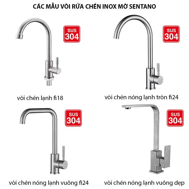 [MÃ SALE 5%]COMBO Chậu rửa chén đúc SENTANO 50x45cm 1 ngăn đáy vuông inox sus304 có bộ xả chống hôi tuyệt đối