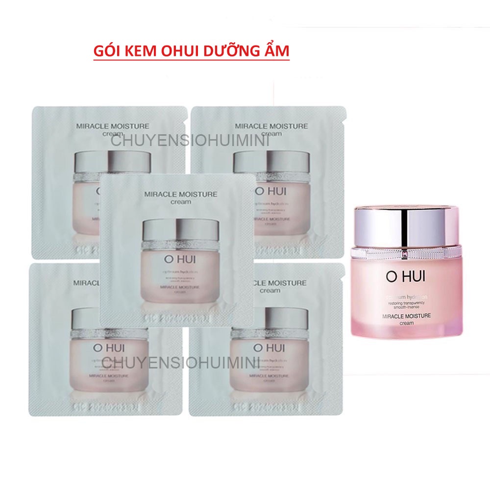 Gói Kem Ohui Hồng Dưỡng Ẩm Chuyên Sâu Làm Da Trắng Hồng, Chống Lão Hóa OHUI Miracle Moisture Cream 1ml