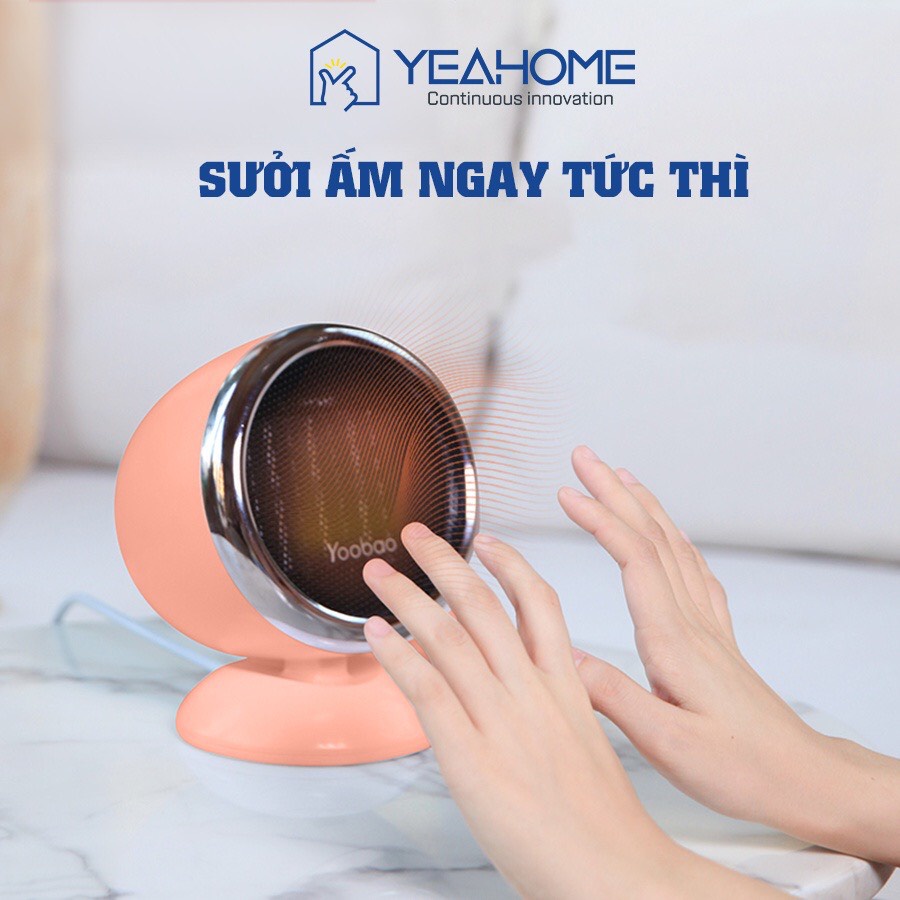 Quạt Sưởi Ấm Yoobao W1 Công suất 600W Dòng điện 220V Vỏ Ngoài Chống Điện Giật Cho Hơi Ấm Nhanh, Chất Liệu Bền Sang Trong