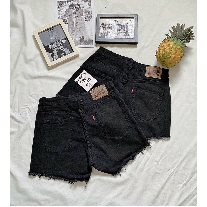 Quần Short Jean Nữ Đen Co Giãn Size lớn 30 đến 35