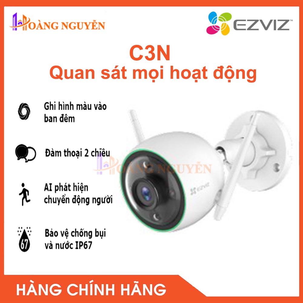 [NHÀ PHÂN PHỐI] Camera Wifi gắn ngoài trời EZVIZ CS-C3N (A0-3H2WFRL) 1080p - Hàng chính hãng