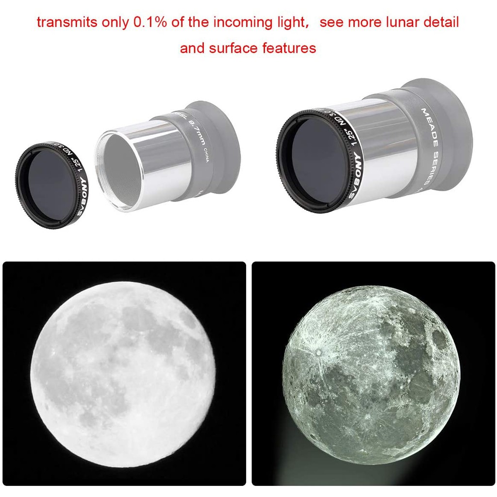 Bộ lọc SVBONY SV139 1.25&quot; ND1000 mật độ trung tính tự nhiên cải thiện độ sáng bề mặt mặt trăng cho thị kính viễn vọng