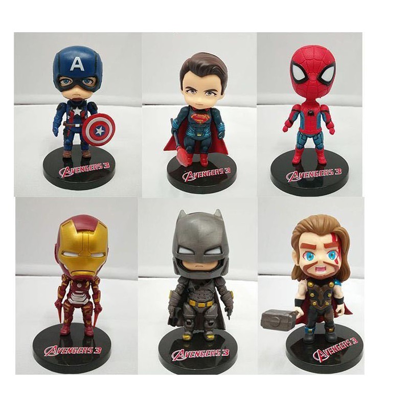 [SALE NGÀY CUỐI] Mô Hình Nhân Vật Avenger Siêu Anh Hùng Chibi( Cả 6 Em )