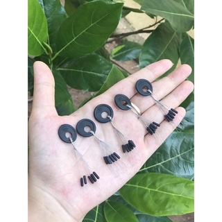 5HẠT CHẶN PHAO CÂU CÁ 6 HẠT MÀU ĐEN