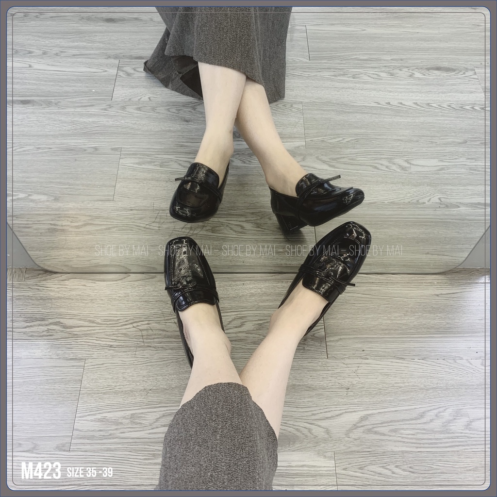 Giày nữ da bóng moca   M423 SHOEBYMAI