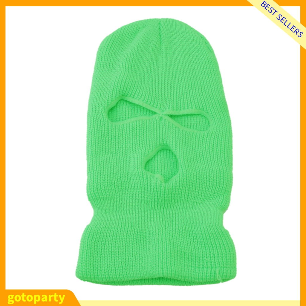 Mũ len trùm đầu màu trơn thiết kế 3 lỗ độc đáo