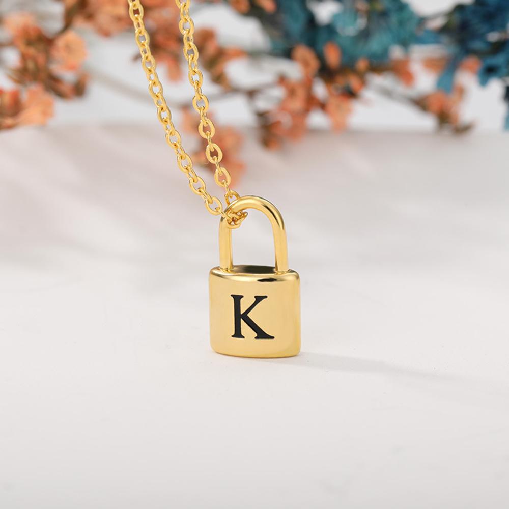Vòng cổ Mặt Ổ Khóa Chữ Cái Từ A-Z