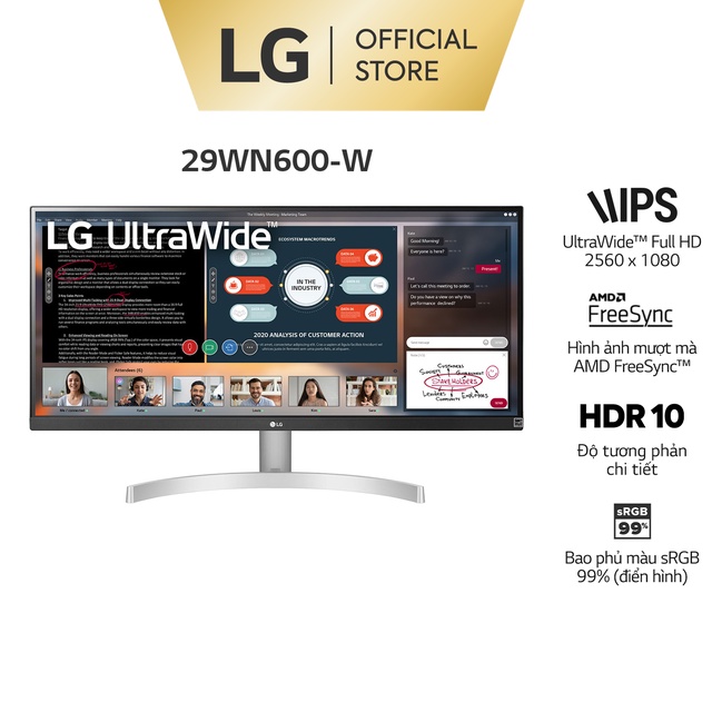 Màn Hình LG Ultrawide 29WN600-B (29inch/IPS/75Hz/21:9) New Fullbox 100% Bảo Hành 24 Tháng