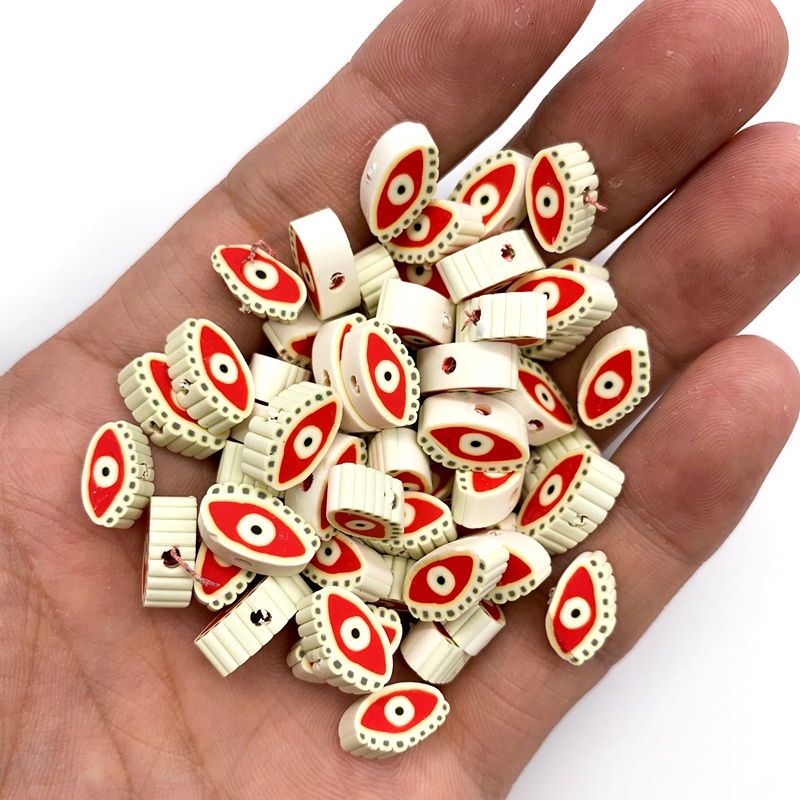 Set 30 Mắt Quỷ Polymer 12x7mm Làm Đồ Trang Sức Thủ Công