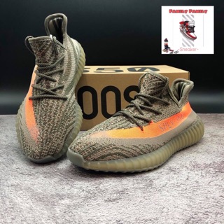 Giày sneaker yeezy 350 xám vệt cam đủ size nam nữ